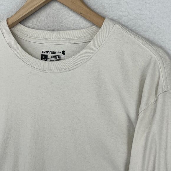 CARHARTT Shirt Boys XL 16-18 Loose Fit Heavyweight Long Sleeve Cotton Beige - Picture 5 of 14